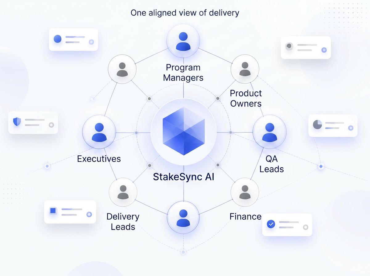 Stakeholders connected around a shared delivery decision